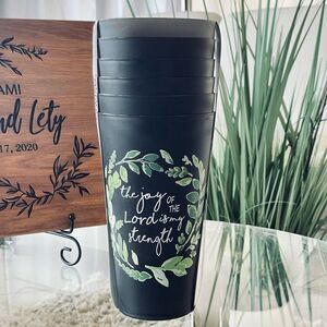 NWT Farmer’s Market Gorgeous Set of 6 Frosted Locñve never fails  Clear Green &